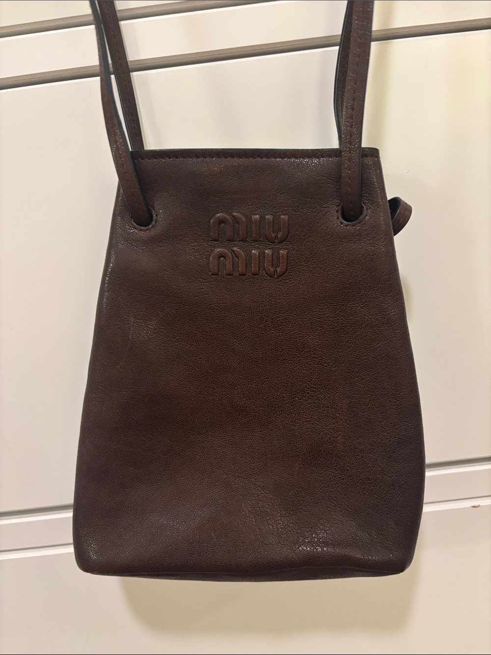 Miu Miu Napa Leather Mini Bag in Dark Brown - Picture 2 of 11